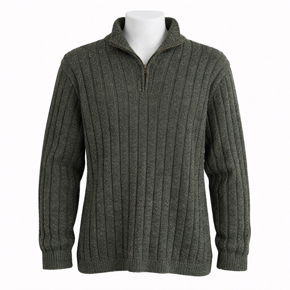 Size L Northern Elements Men’s Cotton Wool Blend‎ Quarter Zip Sweater